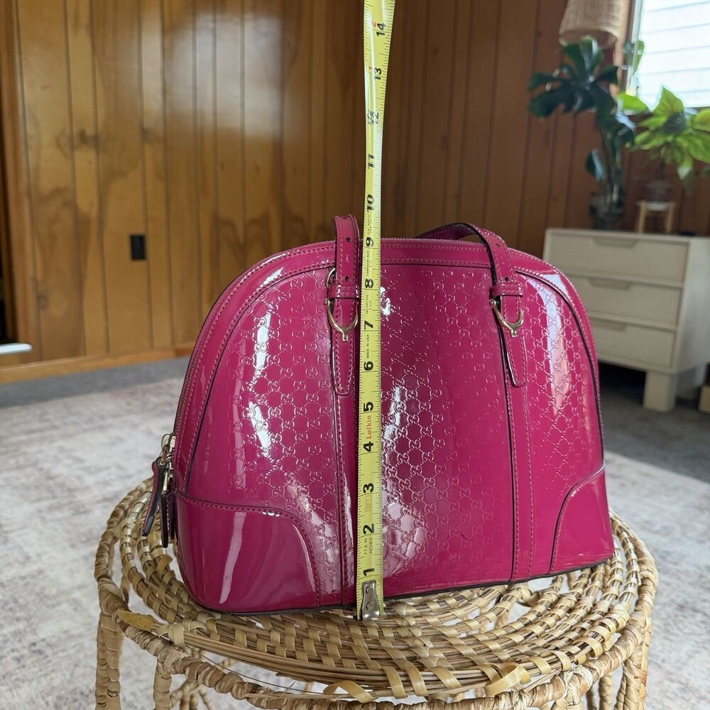 Gucci Microguccissima Pink Patent Leather Nice Dome Bag Pre-Loved Authentic - Picture 14 of 16